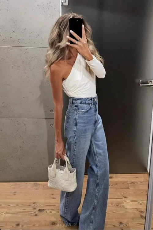 Asymmetrical Top & Jeans