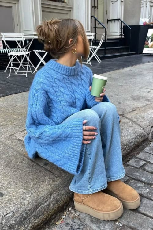 Chunky Sweater, Jeans, and Uggs