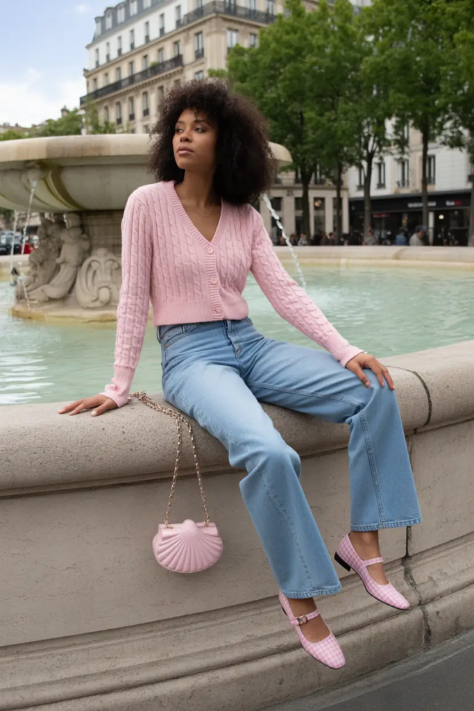 Pink Layers with Denim Ease
