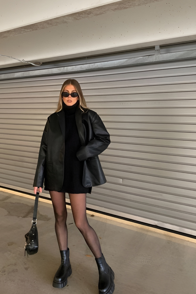 Tailored Blazers Layered Over Turtlenecks