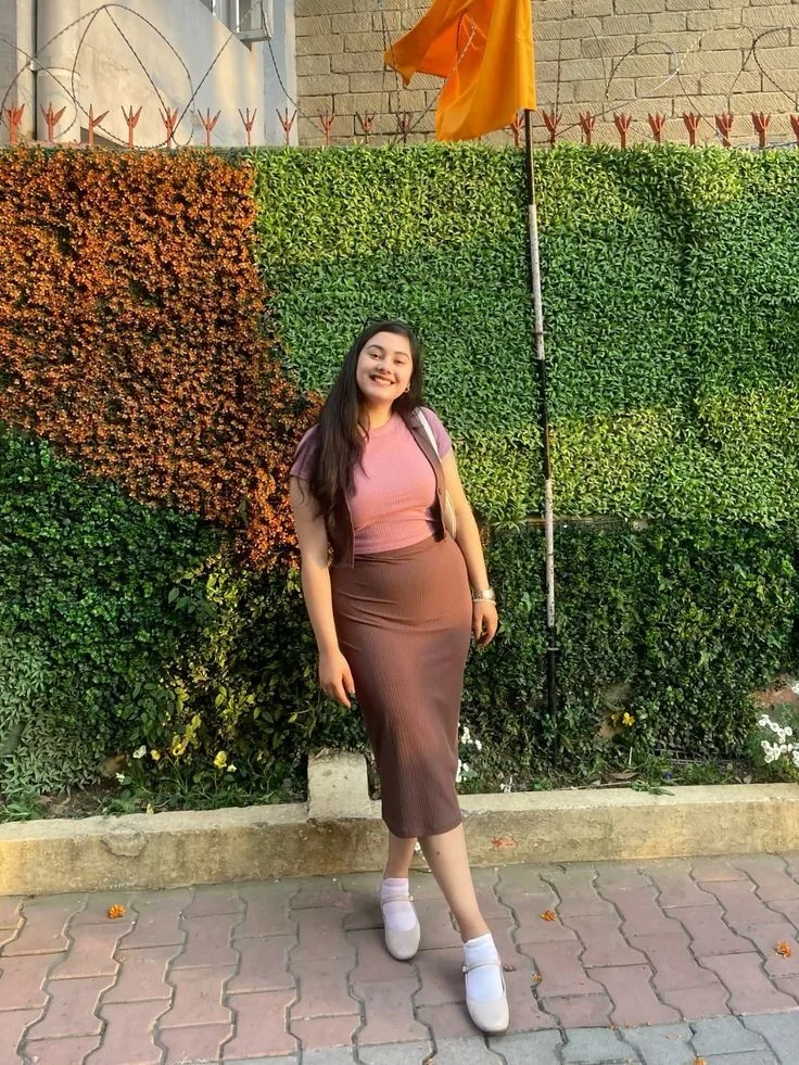 Pastel Crop Top and Midi Skirt Combo