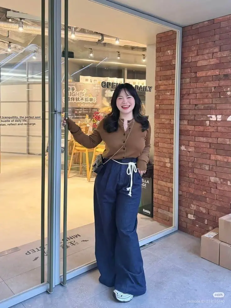 Cozy Sweater and Wide-Leg Denim Combo