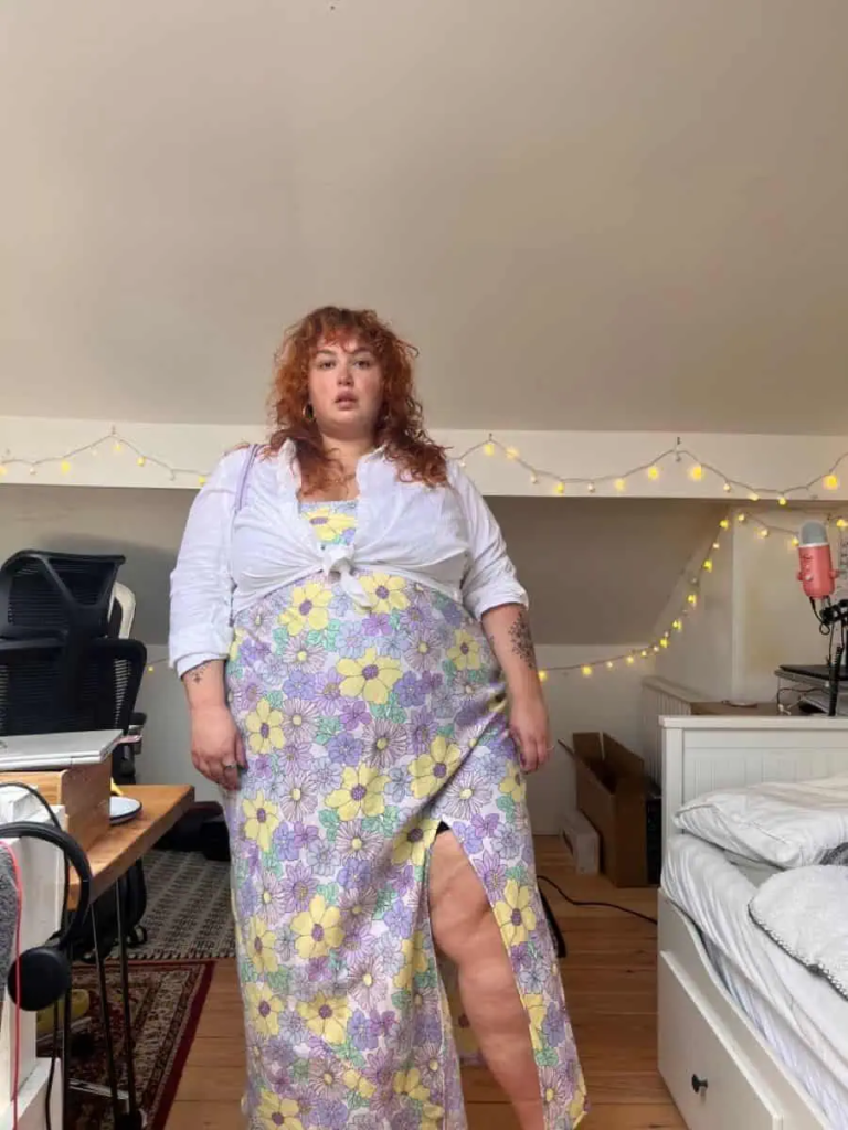 Floral Maxi Dress with Tied Shirt