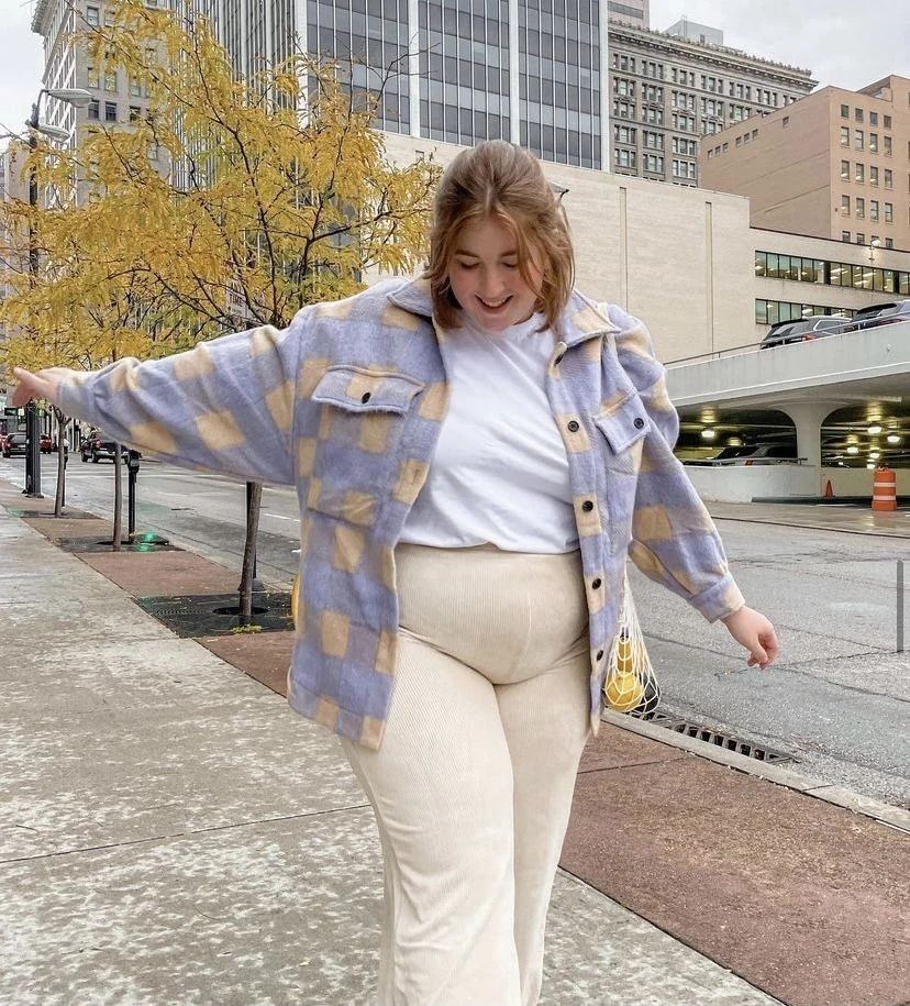 Oversized Plaid Shirt with Neutral Basics