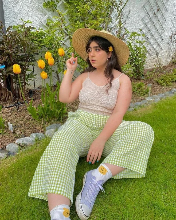 Gingham Pants with Fitted Camisole Top
