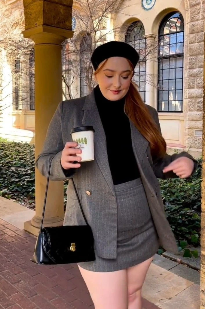 Tailored Blazer with Black Turtleneck