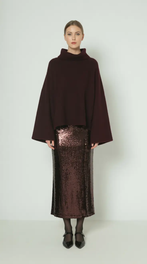 Deep Burgundy Sequins