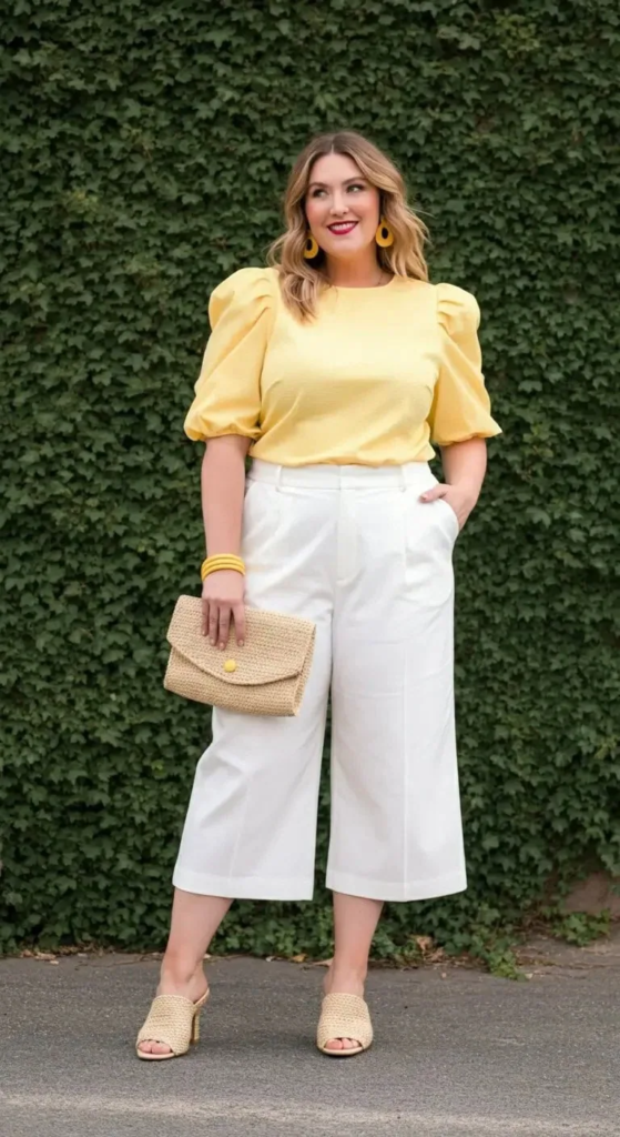 Puff Sleeve Top And Culottes
