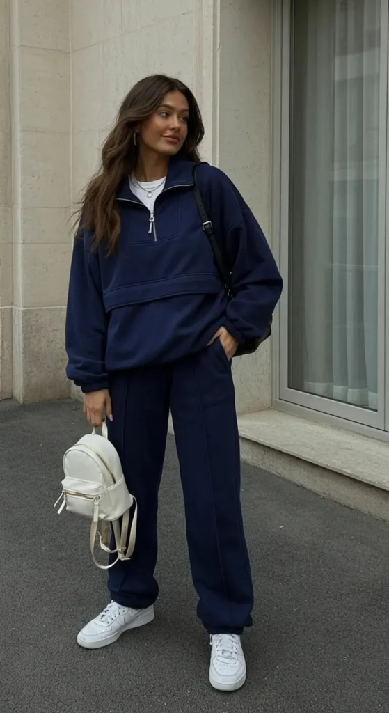 Quarter-Zip Pullover And Track Pants