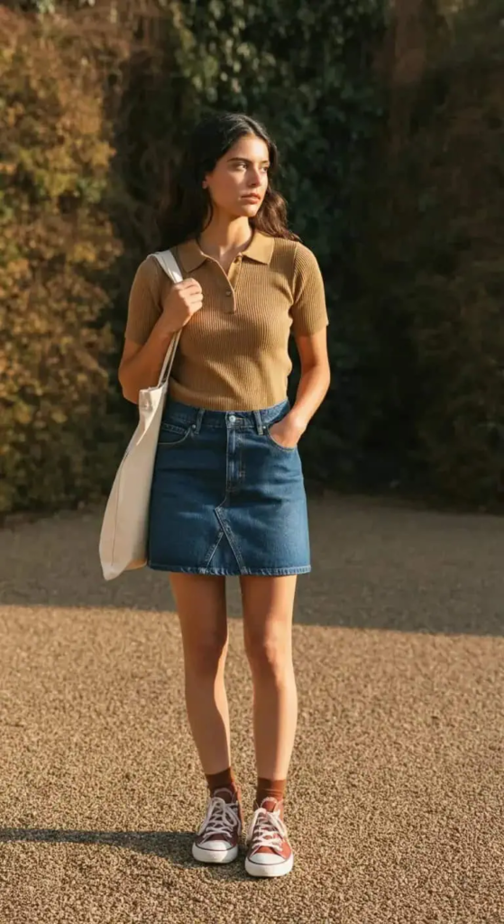 Knit Polo And Patch Pocket Mini