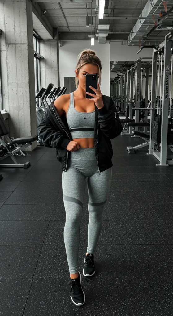 Athleisure Set With Bomber Jacket
