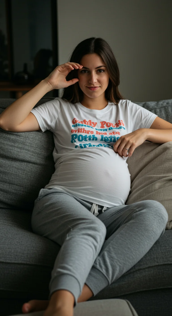Graphic Tee With Maternity Joggers