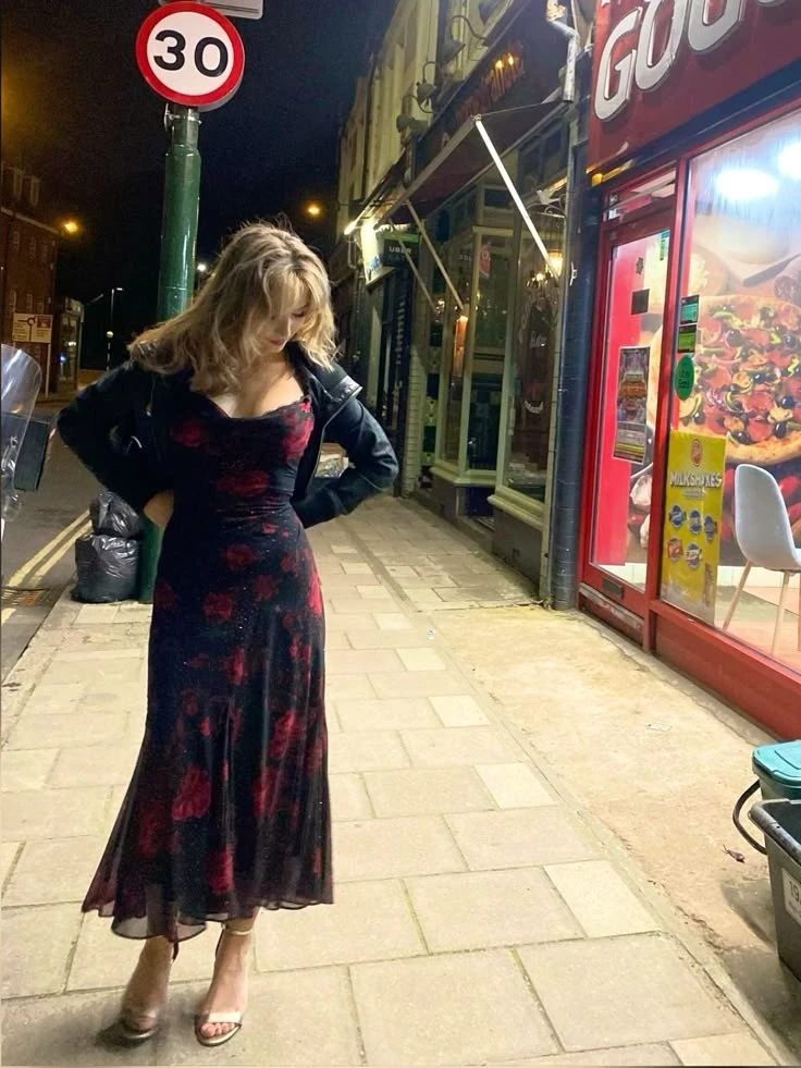 Velvet Midi Dress With Bold Attitude