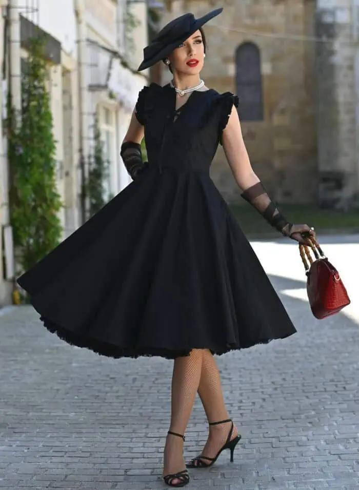 Elegant Black Swing Dress Ensemble