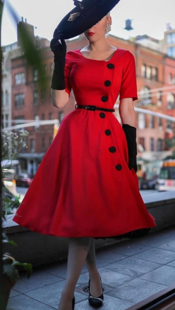 Ravishing Red Button-Front Dress