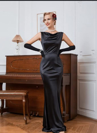 Sleek Satin Evening Gown