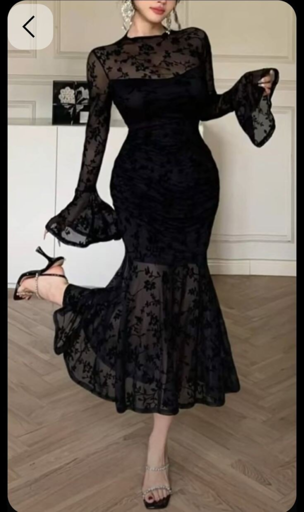 Elegant Black Lace Mermaid Dress