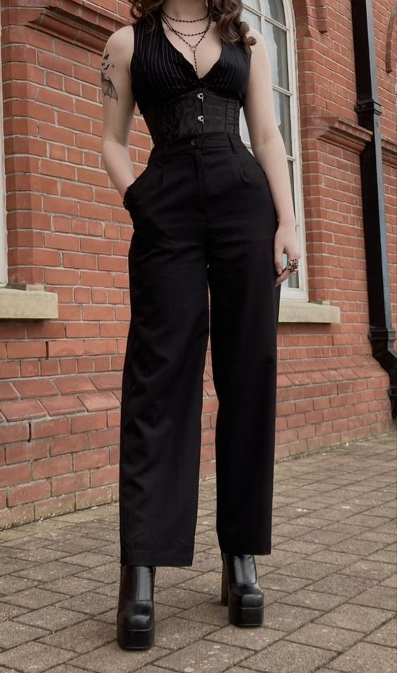 Sleek Black Vintage-Inspired Jumpsuit