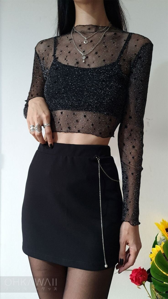 Starry Night Sheer Crop Top