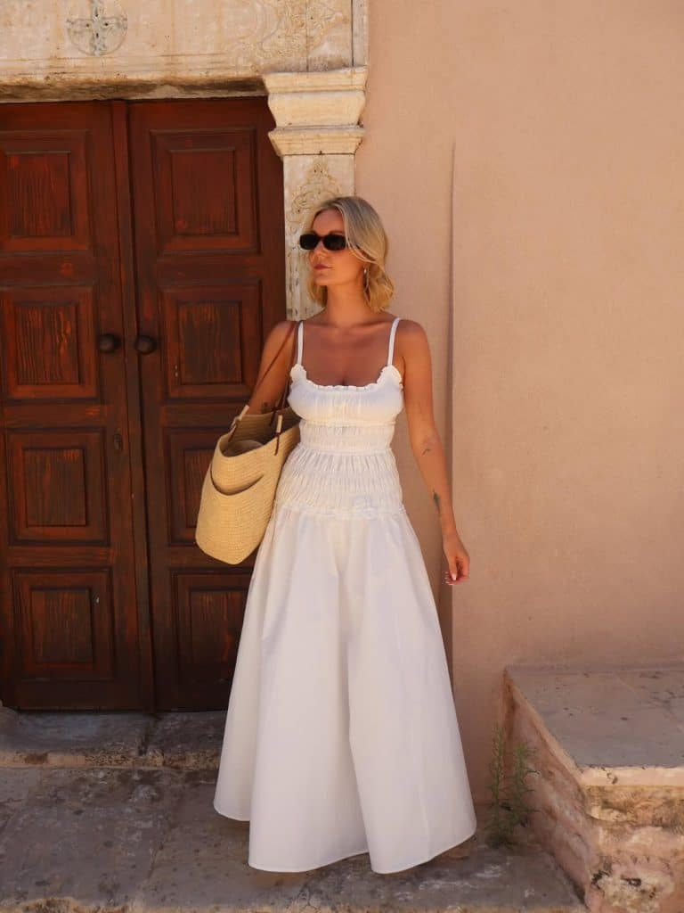 The Scalloped Cutwork Top + Relaxed Jeans