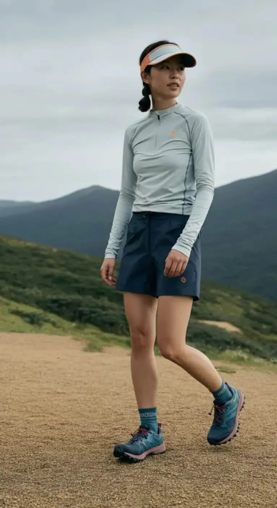 Zip-Front Bodysuit and Hiking Pants