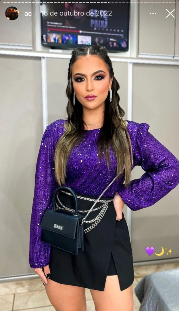 Purple Sequin Top with Edgy Chains