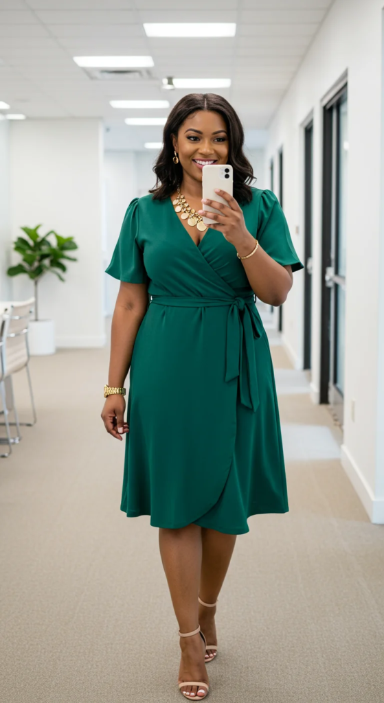 Wrap Dress and Statement Necklace