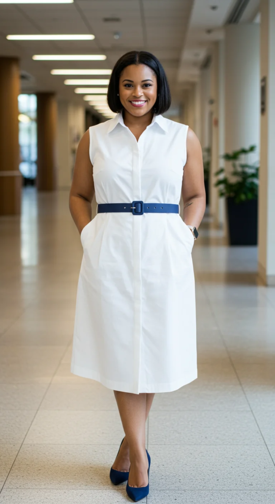 Sleeveless Shirt Dress