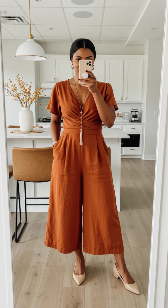 Cropped Wide-Leg Jumpsuit