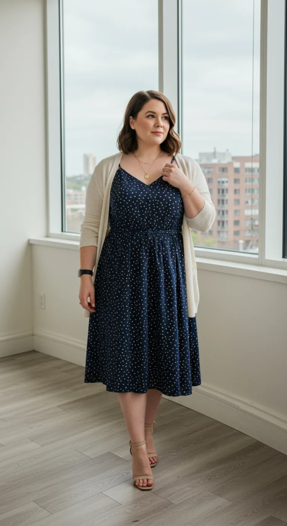 Sleeveless Midi Dress and Lightweight Cardigan