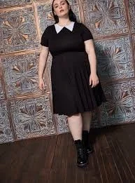 8. Wednesday Addams-Inspired Plus Size Dress