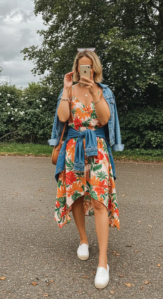 Asymmetrical Sundress and Espadrille Sneakers