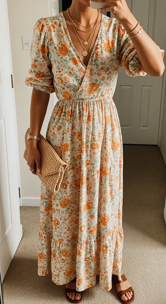 Boho Maxi Dress and Layered Necklaces