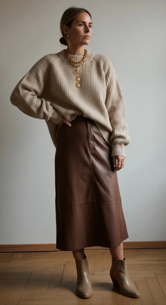 Oversized Cashmere Sweater Look