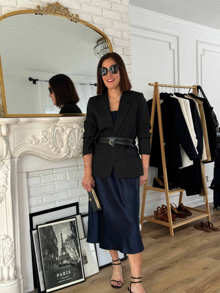 Chic Blazer and Midi Skirt Combo