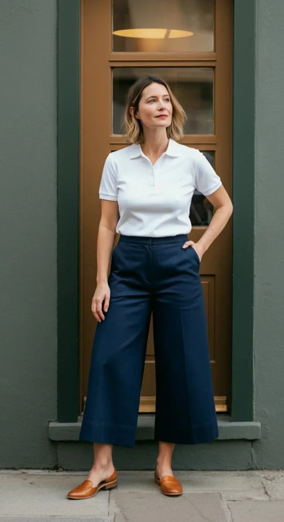 Cotton Pique Polo and Culotte Combination