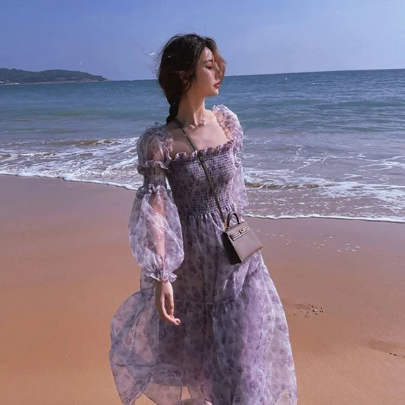 18. Ethereal Lavender Beach Dress