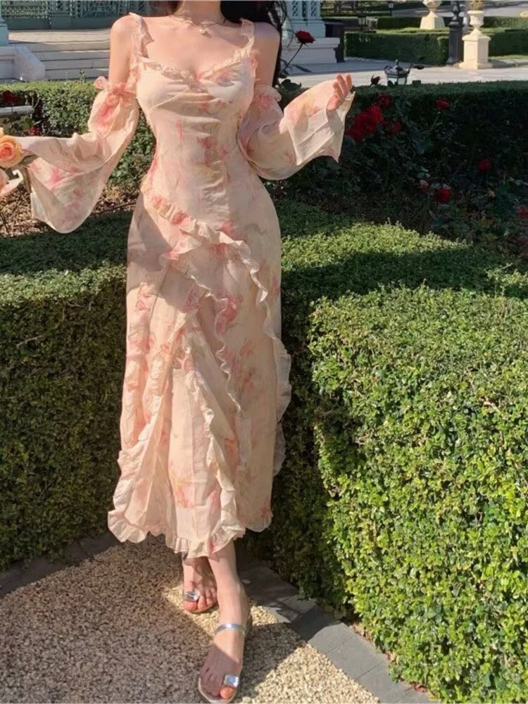 19. Ethereal Blush Ruffled Maxi Dress