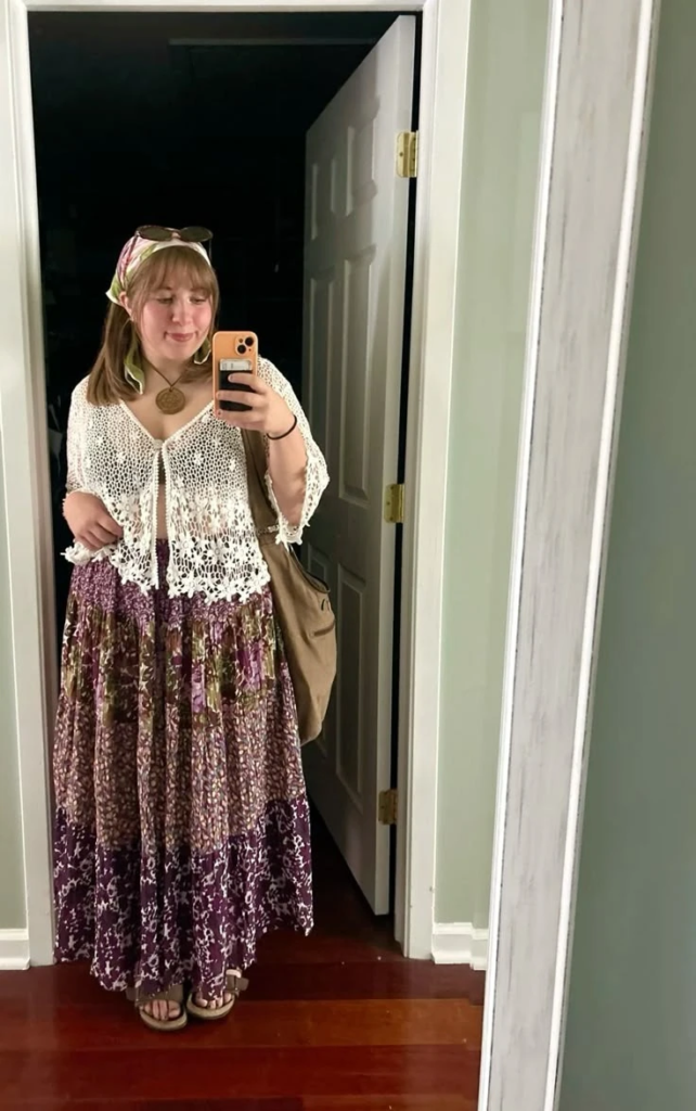 Crochet Top And Flowy Maxi Skirt