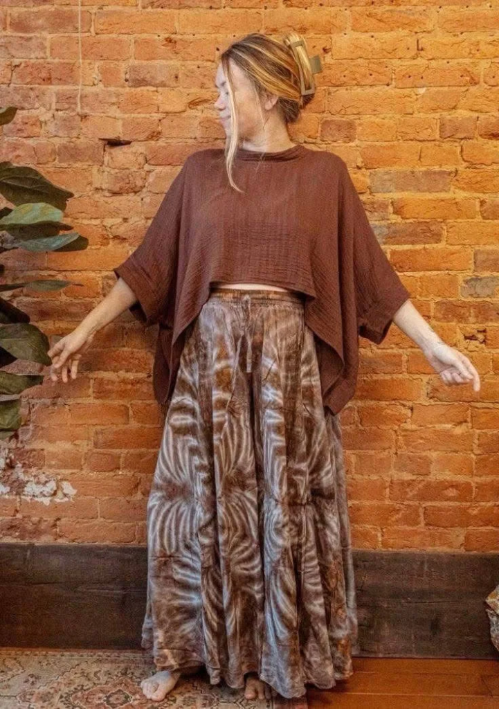 Flowy Tie-Dye Skirt And Cropped Top