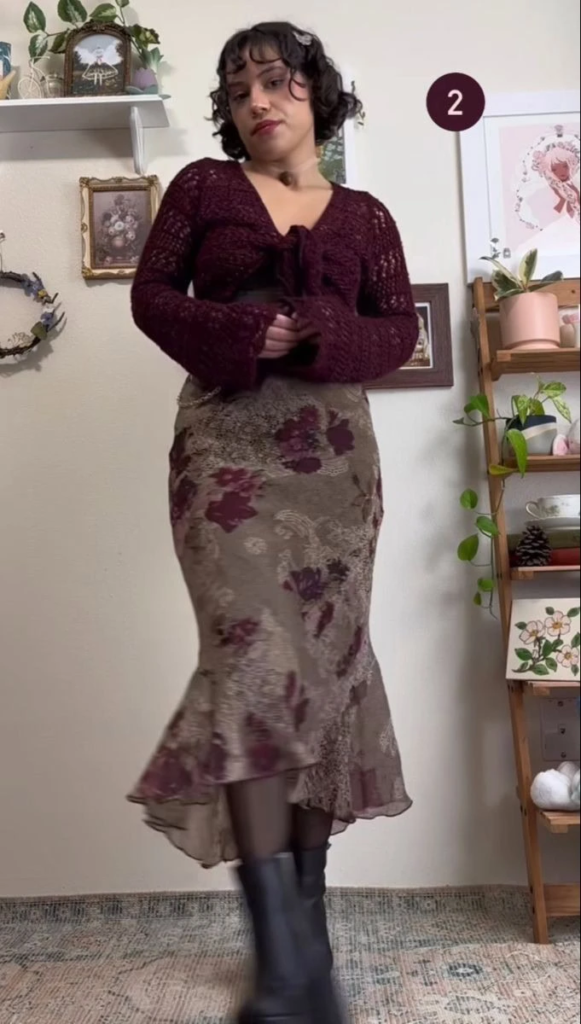 Romantic Goth Elegance In Burgundy