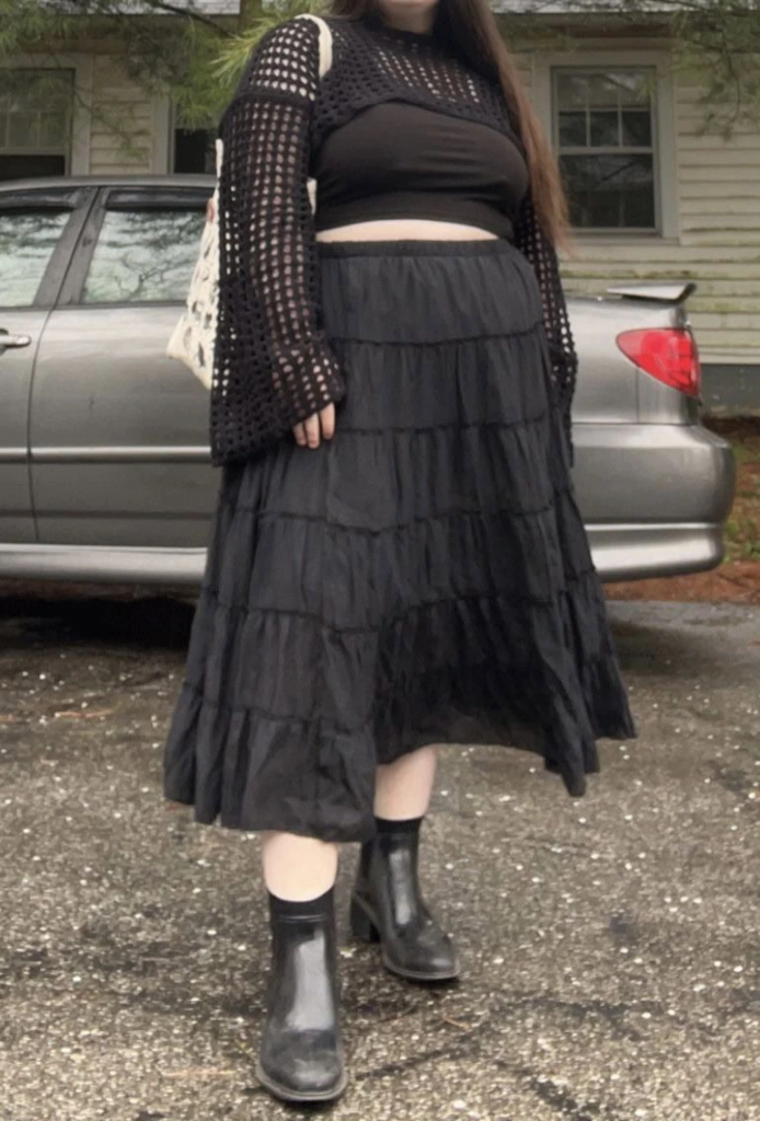 Voluminous Tiered Skirt Goth Elegance