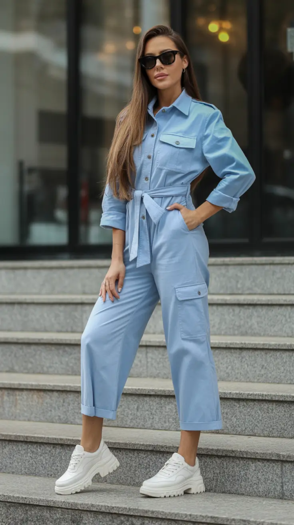 3. Utility Chic In Powder Blue