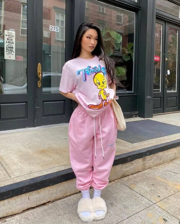 Playful Pink Cartoon Chic