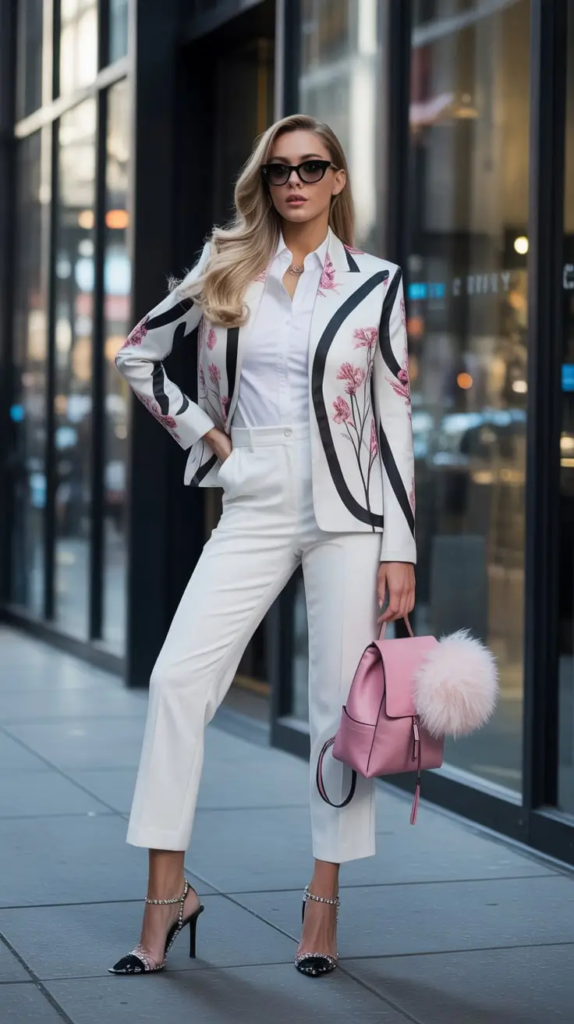 6. Tailored Florals For A Polished City Day