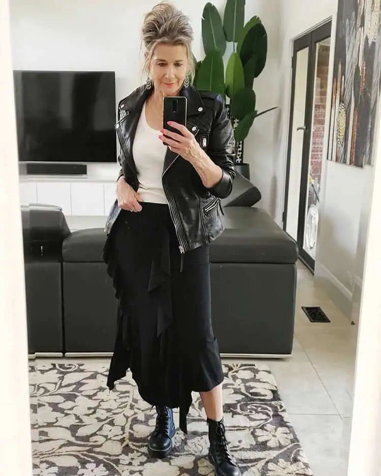 Timeless Leather And Lace Ensemble