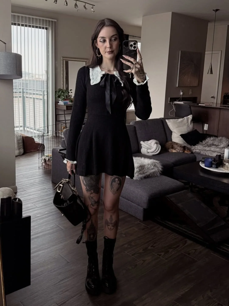 Victorian-Inspired Gothic Mini Dress