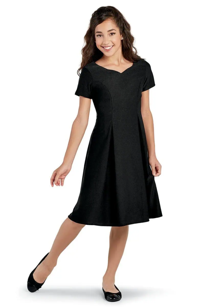 Classic Black A-Line Midi Dress