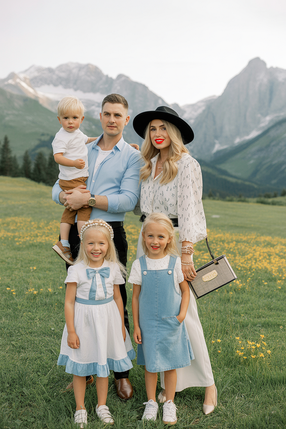 Soft Denim and Blue for a Family With Baby