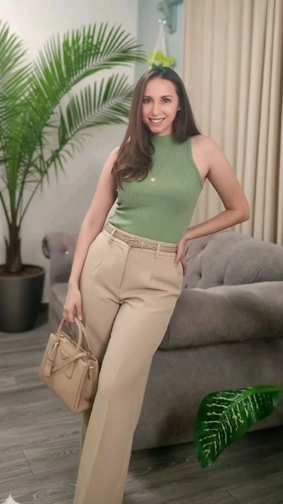 Sleek Ribbed Tank With Tailored Trousers